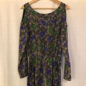 Line & Dot Floral Romper